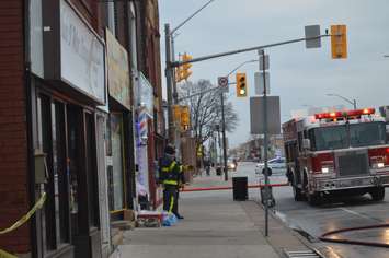 Firefighters at a fire at El Mayor restaurant in Windsor, January 3, 2019. (Photo by Adelle Loiselle)