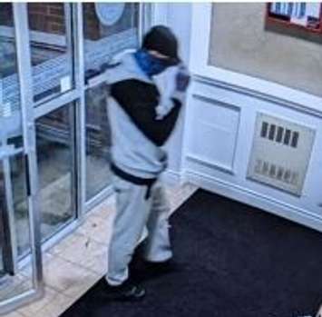 A suspect believed to be connected to an east Windsor assault case is shown on a surveillance camera image on August 4, 2022. Image provided by Windsor Police.