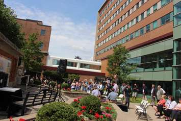 Hotel-Dieu Grace Healthcare President and CEO Janice Kaffer speaks about improvements at the Ouellette campus, July 16, 2015. (Photo by Jason Viau)