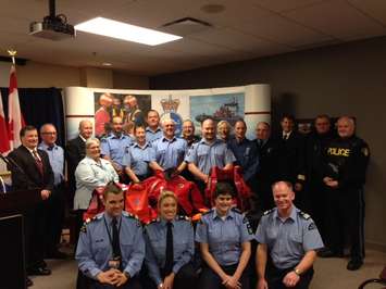 Sarnia-Lambton MP Pat Davidson announces a continued investment in the Canadian Coast Guard's Auxiliary. January 21, 2015 (BlackburnNews.com photo by Melanie Irwin)
