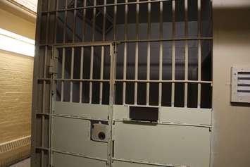 Segregation shower stall at the Windsor Jail. (Photo by Maureen Revait) 