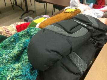 Mittens, scarves and toques donated to the Chatham-Kent Salvation Army on February 12, 2015. (Photo by Ricardo Veneza)