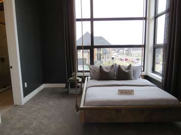 An upstairs bedroom inside the Dream Home at 2162 Ironwood Rd. (Photo by Miranda Chant, Blackburn News)