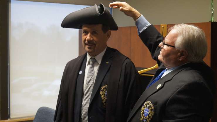 Lambton County Warden Kevin Marriott after being elected (Photo by: Lindsay Newman/Blackburn Media)