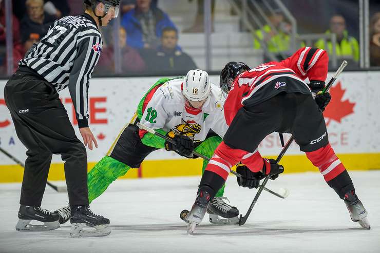 Sarnia Sting host Owen Sound on December 14, 2024 (Photo by: Darren Metcalfe Photography)