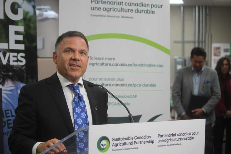 Essex MPP Anthony Leardi speaking at the South Essex Community Council in Kingsville, September 27, 2024. Photo by Mark Brown/WindsorNewsToday.ca.