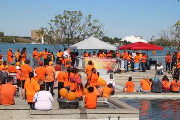 The first National Day for Truth and Reconcilliation marked on Windsor's waterfront, September 30, 2021. (Photo by Maureen Revait)