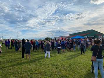 The crowd at Sarnia's rally with PPC leader Maxime Bernier in Sarnia. September 15, 2021
