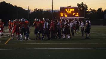 Tempers flare in the 4th quarter against Oakville, refs decided to call the game. August 6, 2016. Photo by Jake Jeffrey (www.blackburnnews.com)