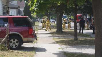 Sarnia firefighters respond to house fire in the area of Russell St. and Cameron St. August 9, 2016 BlackburnNews.com photo by Josh Boyce