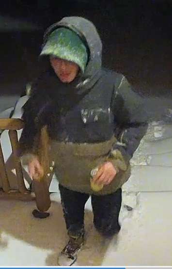 The suspect sought by police in relation to a break and enter in Mar (Photo provided by OPP)