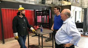 Sarnia-Lambton MPP Bob Bailey and Labour Minister/Lambton-Kent-Middlesex MPP Monte McNaughton meet with the International Brotherhood of Boilermakers Local 128.  4 July 2022.  (Photo from McNaughton's Twitter)