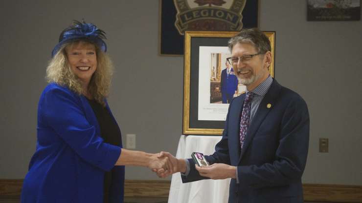 Sarnia- Lambton MP Marilyn Gladu and Michael John Kooy (Photo by: Lindsay Newman, Blackburn Media)