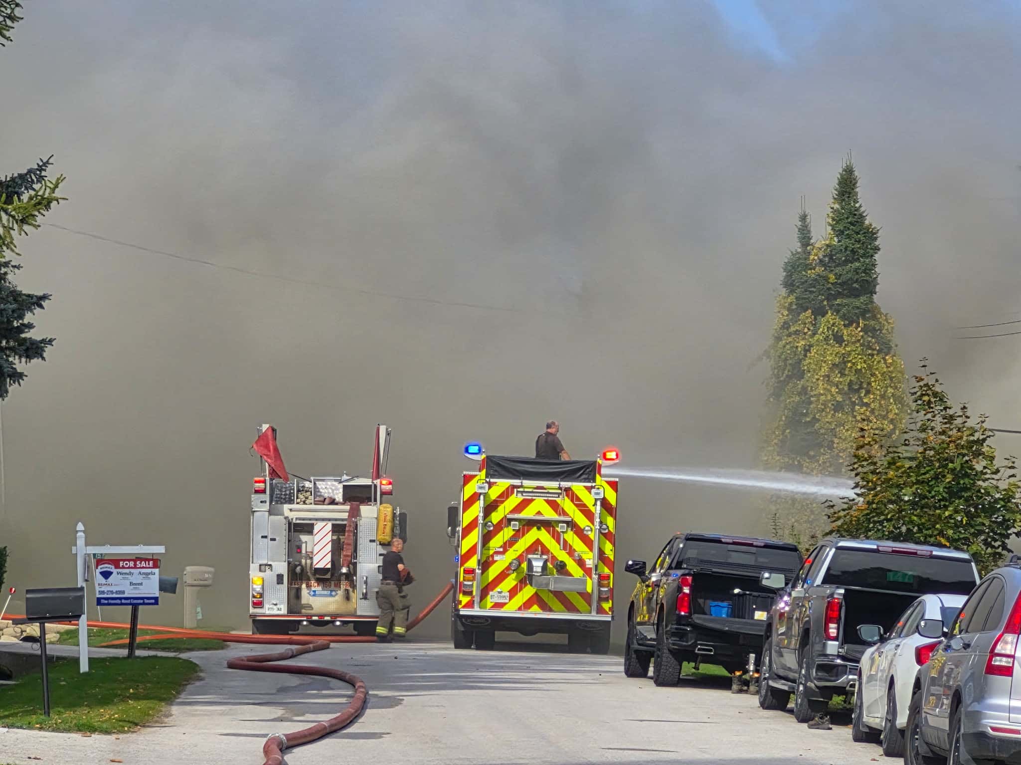 Three people in hospital after fire in Georgian Bluffs