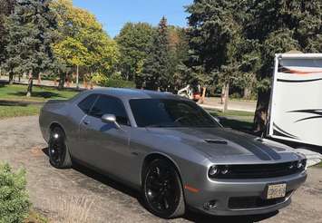 Chatham-Kent police are asking you to keep an eye out for a stolen 2016 silver Dodge Challenger. Sept 26, 2019. (Photo courtesy of James Johnston)