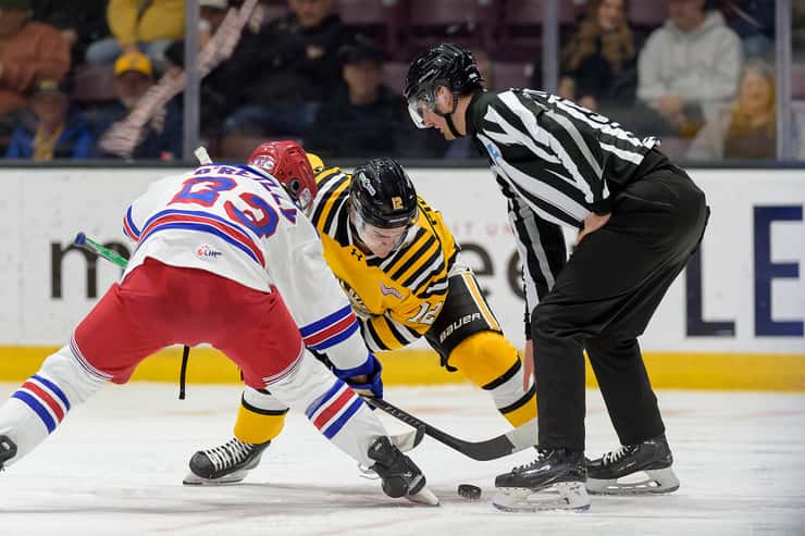 Kitchener Rangers at Sarnia Sting, March 4, 2026. Photo courtesy of Metcalfe Photography. 