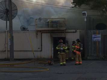 Firefighters respond to a massive blaze at the former Hook's Restaurant at Wharncliffe Rd. and Southdale Rd. in London, May 29, 2018. (Photo by Scott Kitching, BlackburnNews.com)