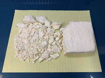 Cocaine seized by Chatham-Kent police during a search in Chatham. April 28, 2021. (Photo courtesy of Chatham-Kent police)