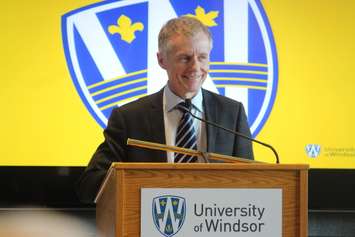 University of Windsor President Alan Wildeman smiles during the dedication of the new School of Creative Arts complex on March 22, 2018. Photo by Mark Brown/Blackburn News