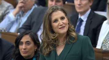 Deputy Prime Minister and Federal Finance Minister Chrystia Freeland introducing the 2023 fiscal budget. March 28, 2023. Capture via cpac on YouTube.