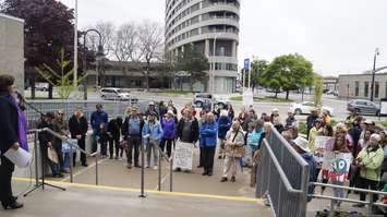Climate change rally at Sarnia City Hall. May 24, 2019. (Photo by Colin Gowdy, BlackburnNews)