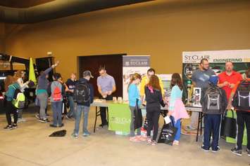 Elementary school kids learning about the trades at the John D. Bradley Convention Centre. November 16, 2016. (Photo by Natalia Vega)
