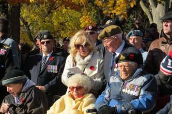 Gordon Compton with his wife Atty and daughter Linda at the Remembrance Day ceremony at the Cenotaph in Victoria Park in London, November 11, 2016. (Photo by Miranda Chant, Blackburn News.)