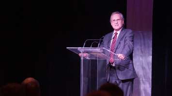 Canadian and Humanitarian Stephen Lewis addressed over 230 people at the Holiday Inn in Point Edward Wednesday for Bluewater Health Foundation's gala. October 14, 2015 (BlackburnNews.com Photo by Briana Carnegie)