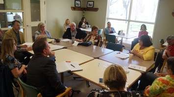 Sarnia's healthcare representatives spoke out against Liberal healthcare cuts during a meeting with Ontario NDP leader Andrea Horwath Friday. May 6, 2016 (BlackburnNews.com Photo by Briana Carnegie)