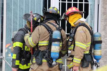 Fire crews put out a blaze at 812 Ottawa St. on Sunday afternoon. (Photo by Jason Viau)