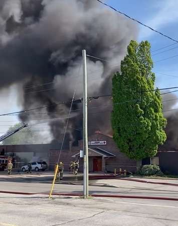 Fire on Inshes Avenue in Chatham. May 19, 2021. (Photo courtesy of Dan Benn)