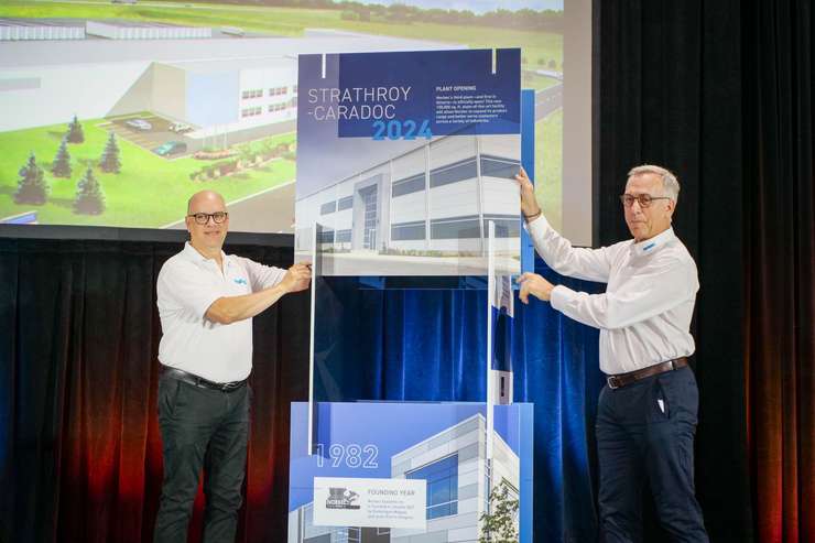 Norbec officials pose for a photo at the official opening of the new manufacturing plant in Strathroy. Image courtesy of the Municipality of Strathroy-Caradoc.