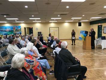 MPP Bob Bailey with remarks at the Strangway Centre's 30th anniversary celebrations. June 18, 2019 Photo by Melanie Irwin
