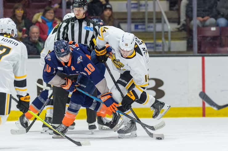 Flint Firebirds at Sarnia Sting, November 30, 2025. Photo by Metcalfe Photography. 