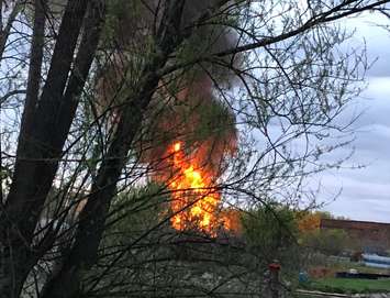 Fire in Wallaceburg. May 11, 2022. (Photo courtesy of Bonnie Leveille)