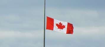 A Canadian flag at half-staff. (Photo from Pixabay)