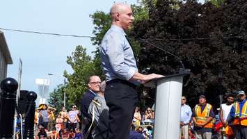 Allan Muir, son of late Sandwich Towne activist John Muir, speaks on September 7, 2018. Photo by Mark Brown/Blackburn News.