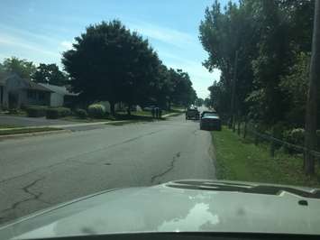 OPP presence at a residence on Victoria Street in Wingham. July 25th, 2018 (Photo by Ryan Drury)
