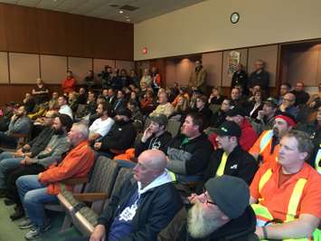 About 50 city workers protested in a friendly picket outside City Hall Monday. December 7, 2015 (BlackburnNews.com Photo by Briana Carnegie)
