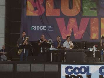 Music performers and music lovers gather at Windsor's Riverfront Festival Plaza for the 21st annual Bluesfest. (Photo by Blackburn Radio's Summer Patrol)