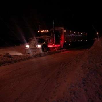 Graeme Maus, Owner/Operator of RW Maus Transport, was stuck in Buffalo after more than four feet of snow fell on the region on Tuesday, November 18. (Photo provided by Graeme Maus)