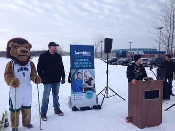 Ontario's first cable snow park opens at Lambton College. January 22, 2015 (BlackburnNews.com photo by Melanie Irwin)