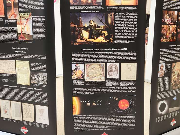 A display showcasing Nicolaus Copernicus at Lambton Mall (Blackburn Media photo by Josh Boyce)