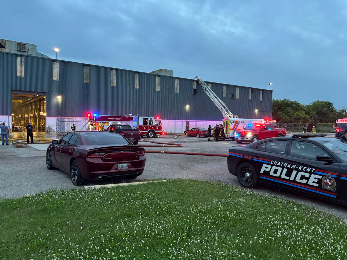 Emergency crews at the scene of a fire at 333 Arnold Street in Wallaceburg. July 9, 2024. (Photo courtesy of Chatham-Kent Fire and Emergency Services)