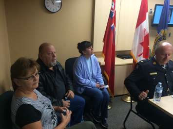 Family of Nancy Quick at a news conference held by OPP at the detachment in Lakeshore on March 12, 2015 to announce murder charge laid in the case of the death of Nancy Quick. (Photo by Ricardo Veneza)