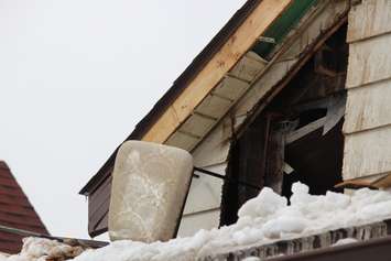 Windsor firefighters respond to a blaze at 574 Elliott St. E on February 18, 2015. (Photo by Jason Viau)