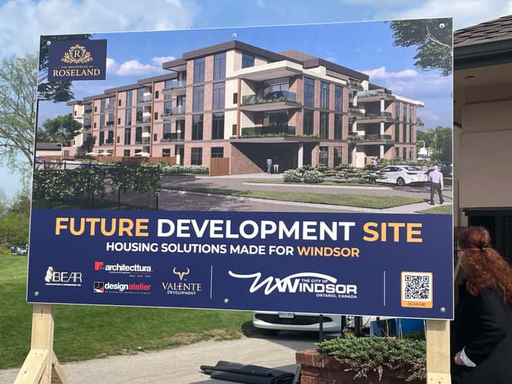 Rending of the proposed condo development at Roseland Golf Course, April 24, 2026. (Photo by Maureen Revait)