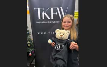 Sarnia's Arabella Mathieson-Harbaugh at Toronto Kids Fashion Week. Photo courtesy of Tammy Harbaugh.