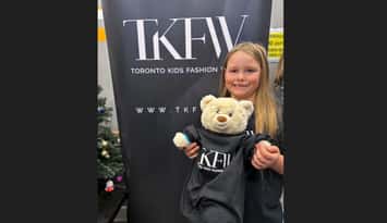 Sarnia's Arabella Mathieson-Harbaugh at Toronto Kids Fashion Week. Photo courtesy of Tammy Harbaugh.
