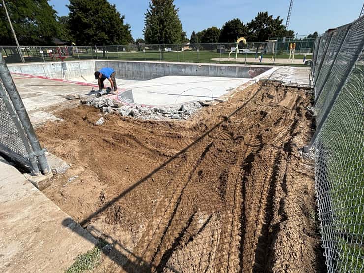 Work being undertaken on the swimming pool at Plympton-Wyoming’s (PW) McKay Park - September 2025 (Photo courtesy of Wyoming Pool via Facebook)